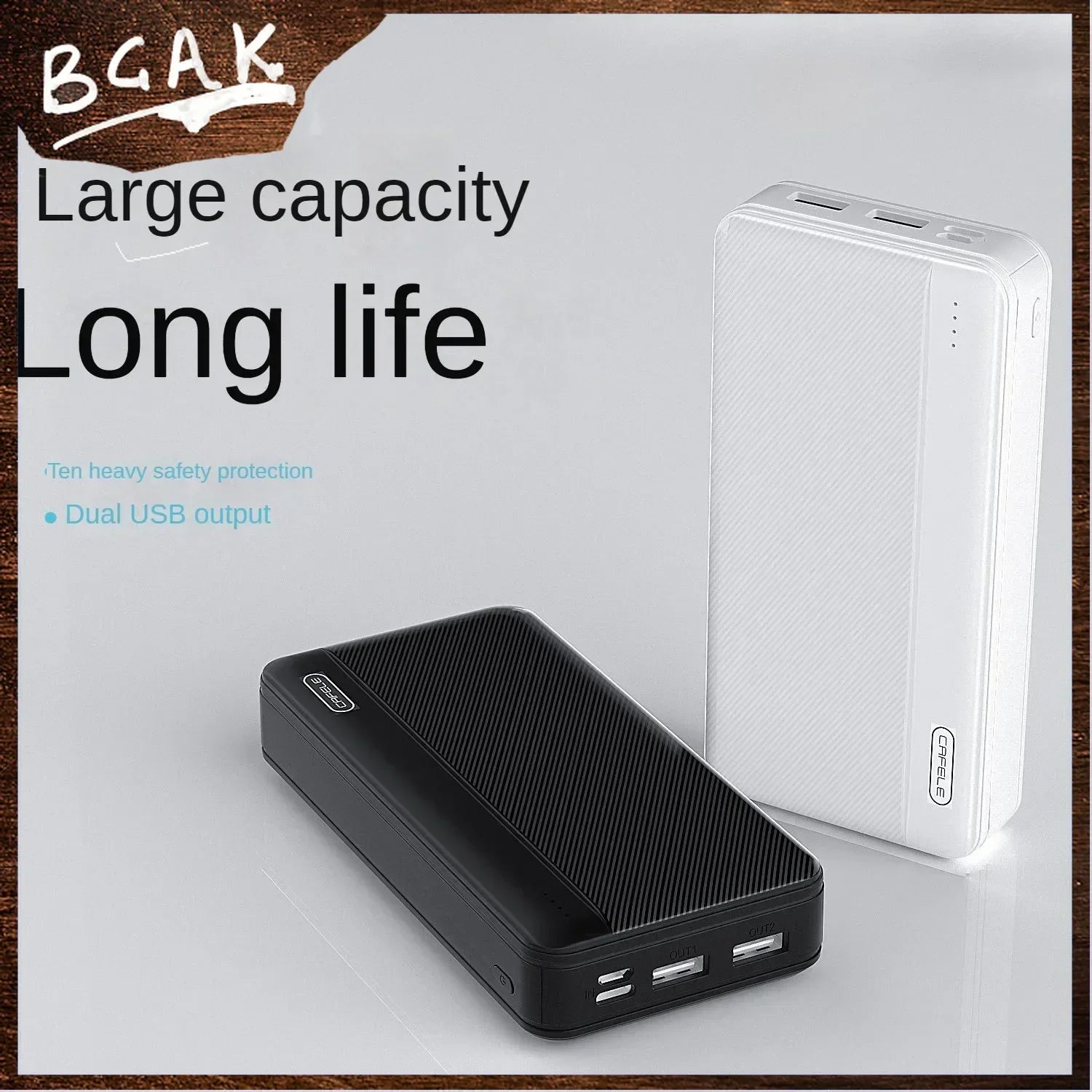 BCAK Power Bank - New Style Large Capacity 10000mAh / 20000mAh Fast Charging